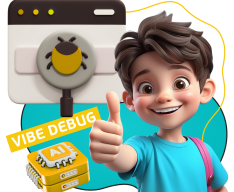 Тестирование & Vibe Debug. Охотники за багами - КИБЕРшкола программирования для детей, компьютерные курсы для школьников, начинающих и подростков - KIBERone г. Стерлитамак
